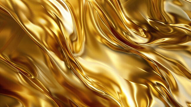 abstract gold liquid metal background - Powered by Adobe