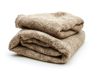Folded blanket isolated on white background