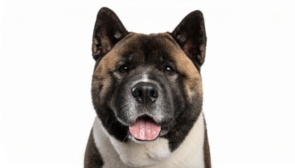Obraz premium アメリカン・アキタのポートレート（American Akita portrait on white background） 