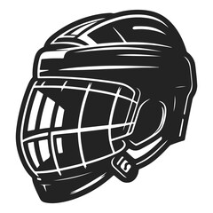 Ice hockey helmet logo silhouette vector illustration