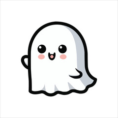 cute Halloween silhouette ghost vector
