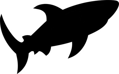 Tiger Shark Icon on Black Color. Simple Design for Logo, Element, Symbols. Aggressive and Dangerous Animal Illustration.