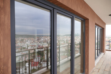 Fototapeta premium Modern building with tinted windows. Urban architecture