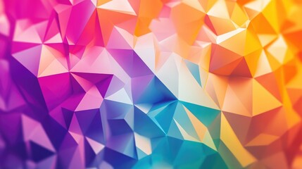 Colorful polygons and bright colors form a vibrant abstract geometric pattern, ideal for backgrounds with plenty of copy space.