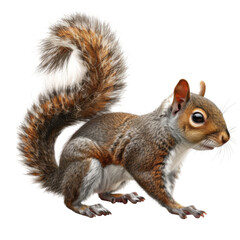 Obraz premium A Gray Squirrel with a Bushy Tail