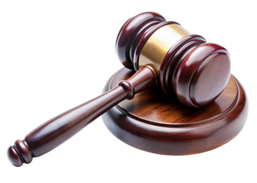 Isolated Gavel with Transparent Background for Legal Design