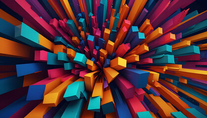 Colorful abstract geometric shape background. Generative AI