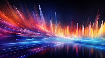Abstract background of colorful glowing lines and shapes.