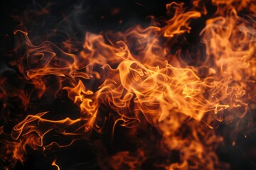 Fototapeta premium fire flames isolated on black background.