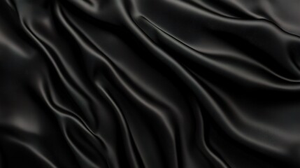 Obraz premium Dark Elegance: Luxurious Black Silk Drapery 