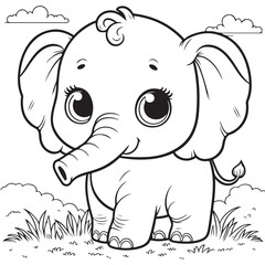 baby elephant vector