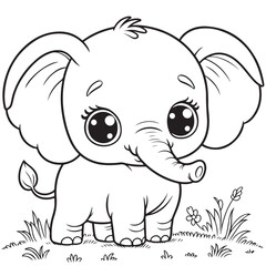baby elephant vector