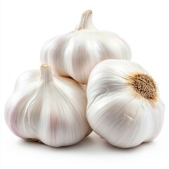 Close up of garlic on an isolated white background