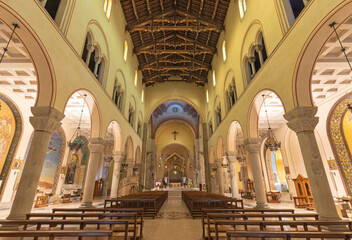 Obraz premium MILAN, ITALY - MARCH 4, 2024: Thenave of church Chiesa di San Agostino. 