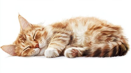 Obraz premium PNG quiet sleeping brown longhairs cat mammal animal 