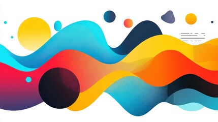 Explore the vibrant world of rhythmic sound waves in this modern abstract illustration, blending texture and cartoon flair.