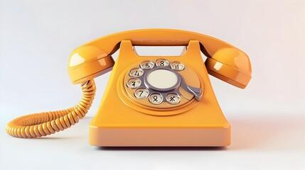 Vintage Rotary Dial Telephone Isolated on White Background in 3D Render