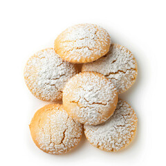 a pile of cookies covered in powdered sugar