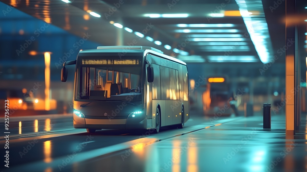 Aufkleber airport shuttle bus transporting passengers between terminals