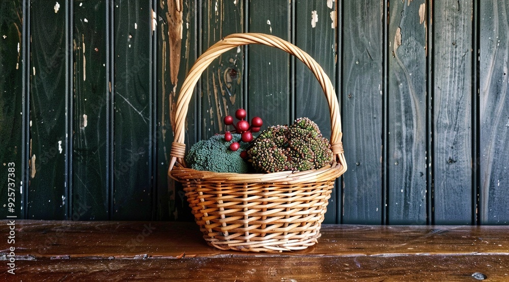 Poster basket of flowers