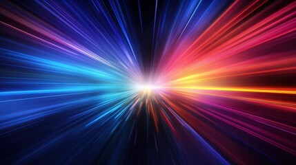 Obraz premium Abstract background with bright colorful lines radiating from center.