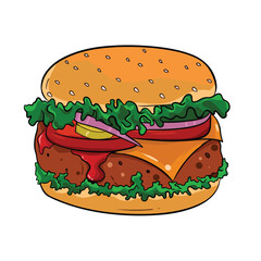 hamburger isolated on white background vector illustration