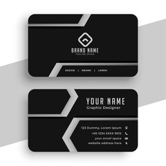 Abstract corporate black business visiting card template