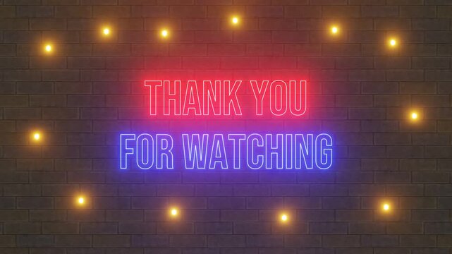 Thank You Watching Animation with 3d Typography Motion on Colorful screen to make a fun and interesting introductory video, that everyone would enjoy.