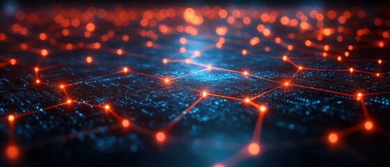 A network diagram showing data flow through a certified and accredited system, with secure nodes highlighted, symbolizing trusted data management.