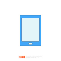Blue Smartphone Icon Illustration Design, Mobile Phone Vector