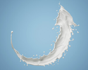 Milk drops and splash, Arrow Shape liquid or Yogurt splash, Include clipping path. 3d illustration.