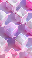 Pink cubes, modern design of geometric shapes