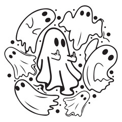 Boo Ghost Vector Art Design ,Eps File