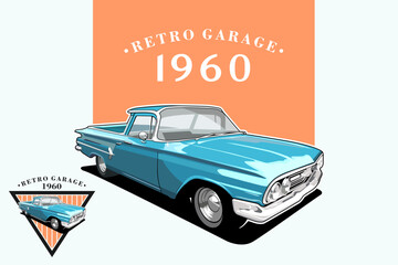 classic car show party logo design icon vector	