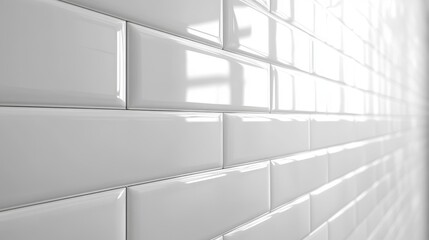 Obraz premium White Rectangular Tile Background Featuring Smooth, Opaque Acrylic Material with Clear Edge Definition and Hard-Edged Shapes, Rendered in High-Resolution C4D, OC, and Blender 8K