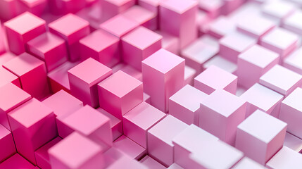 Obraz premium Pink cubes, modern design of geometric shapes
