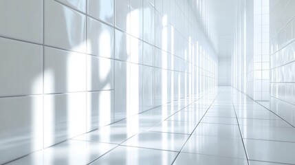 Obraz premium White Rectangular Tile Background Featuring Smooth, Opaque Acrylic Material with Clear Edge Definition and Hard-Edged Shapes, Rendered in High-Resolution C4D, OC, and Blender 8K