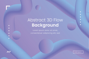 Abstract design background with 3d flow shapes 3