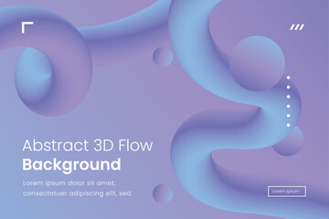 Abstract design background with 3d flow shapes 4