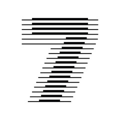 Number 7 with Abstract Line Pattern
