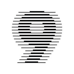 Number 9 with Abstract Line Pattern