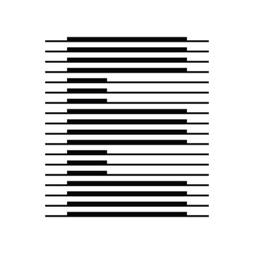 Letter E logo with abstract geometric horizontal parallel lines