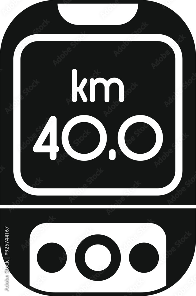 Poster Bike computer showing 40 kilometers icon in simple style on a white background