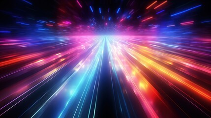 Abstract background with colorful glowing lines.