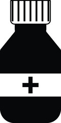 Medicine icon Black, Medical capsule and drugs, Healthcare and medicine, pharmaceutical symbols, Medicine Bottle