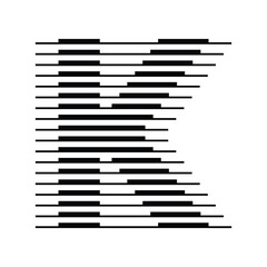 Letter K Logo with Abstract Line Pattern