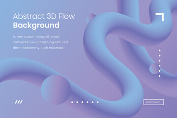 Abstract design background with 3d flow shapes 2