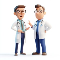 3D Cartoon Doctor Explains Diagnosis: Medical Illustration