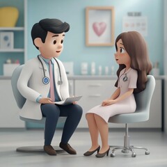 3D Animated Doctor Explains Diagnosis - Medical Cartoon Illustration