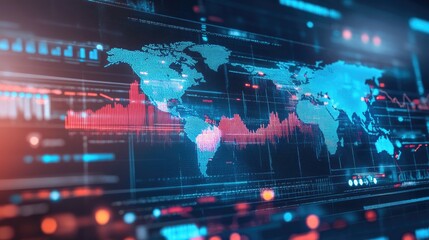 A digital interface displaying global business trends and entrepreneurship.